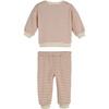 Jones Sweat Set, Cream and Dusty Red Stripe - Mixed Apparel Set - 2