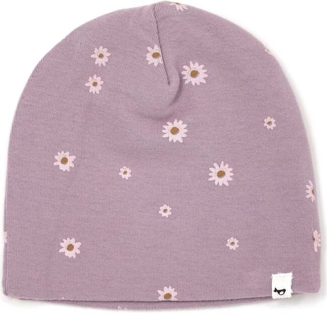 Cotton Infant Hat, Pink Mini Daisies, Dusty Lavender