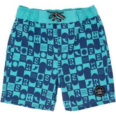Retro Surf Boardshort, Aqua - Swim Trunks - 1
