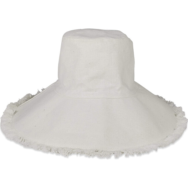 Women's Canvas Packable Hat, White - Hats - 1