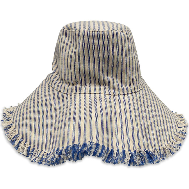Women's Canvas Packable Hat, Ocean Stripe - Hats - 1