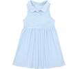 Girls French Terry Tennis Dress, Poder Blue Stripe - Dresses - 1 - thumbnail