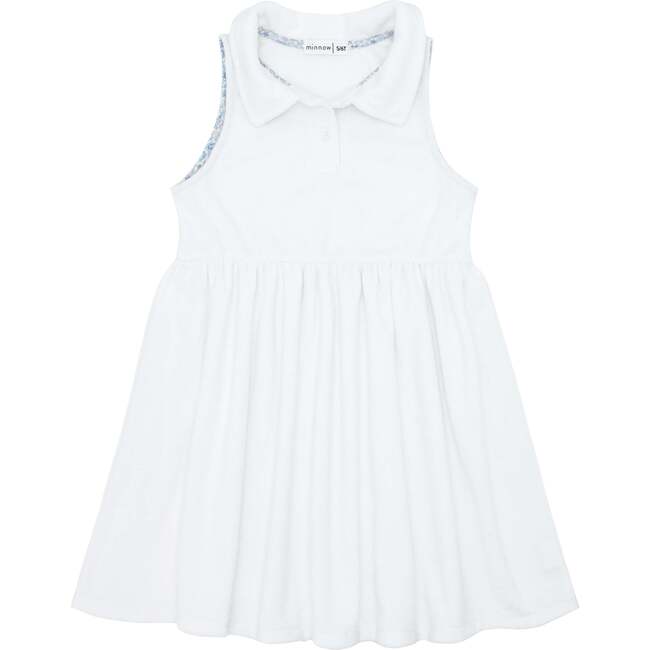 Girls French Terry Tennis Dress, White