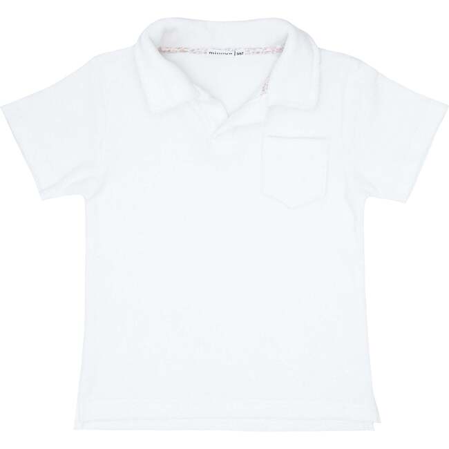 Boys French Terry Polo Shirt, White