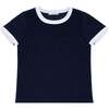 Unisex French Terry Camp Tee, Navy - T-Shirts - 1 - thumbnail