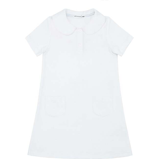 Girls A-Line French Terry Dress, White