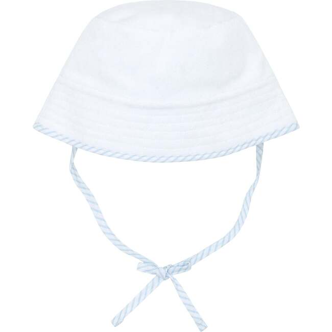 Baby French Terry Bucket Hat, White - Hats - 1