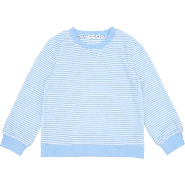 Unisex French Terry Sweatshirt, Powder Blue Stripe