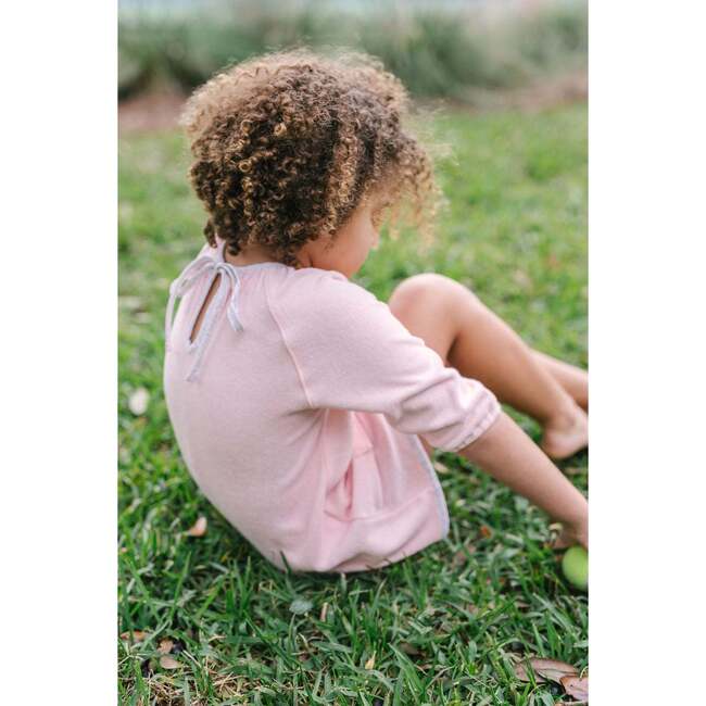 Girls French Terry Dress, Pink - Cover-Ups - 2