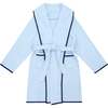 Unisex French Terry Robe, Powder Blue Stripe - Robes - 1 - thumbnail