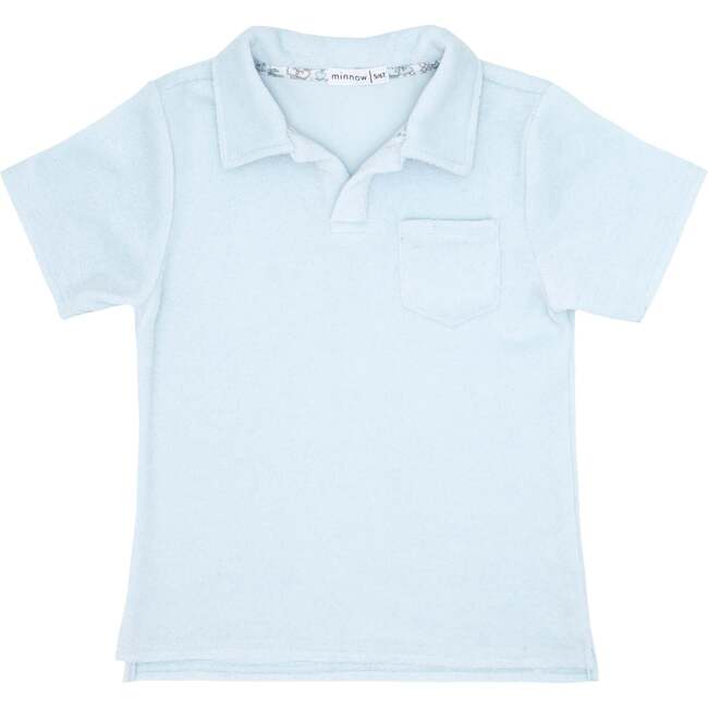 Boys French Terry Polo Shirt, Light Blue