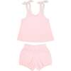 Girls French Terry Bloomer Set, Pink - Bloomers - 1 - thumbnail