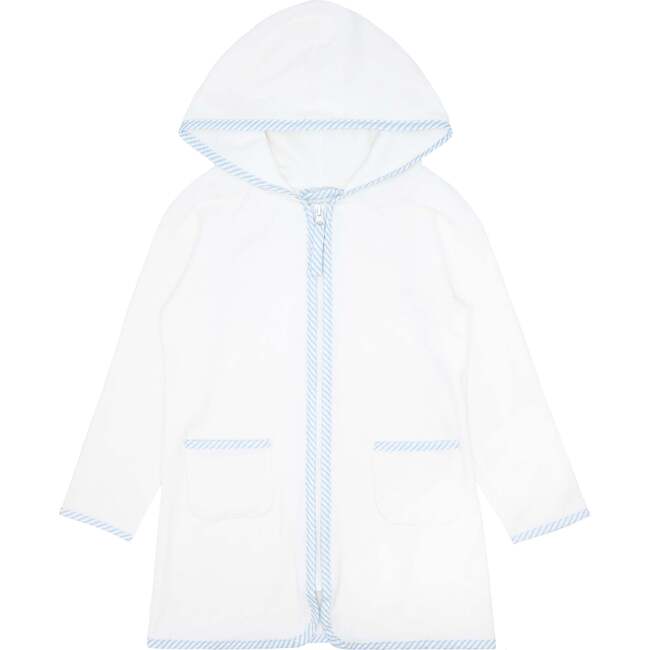 Unisex French Terry Hooded Coverup, White