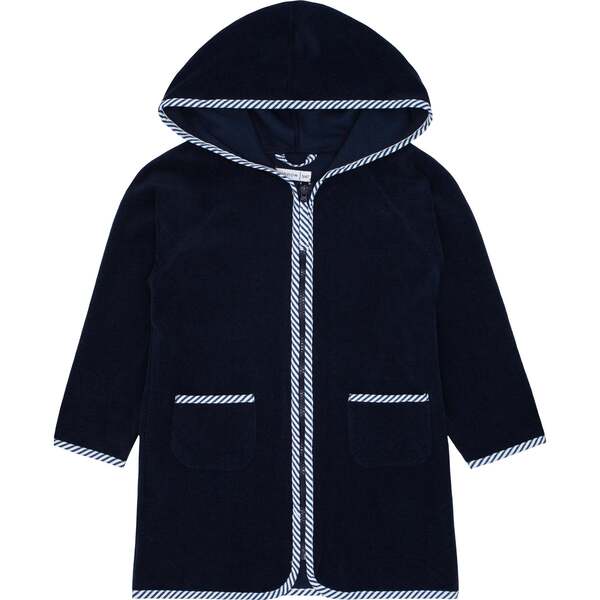 Unisex French Terry Hooded Coverup, Navy - Minnow Swim | Maisonette