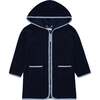 Unisex French Terry Hooded Coverup, Navy - Cover-Ups - 1 - thumbnail