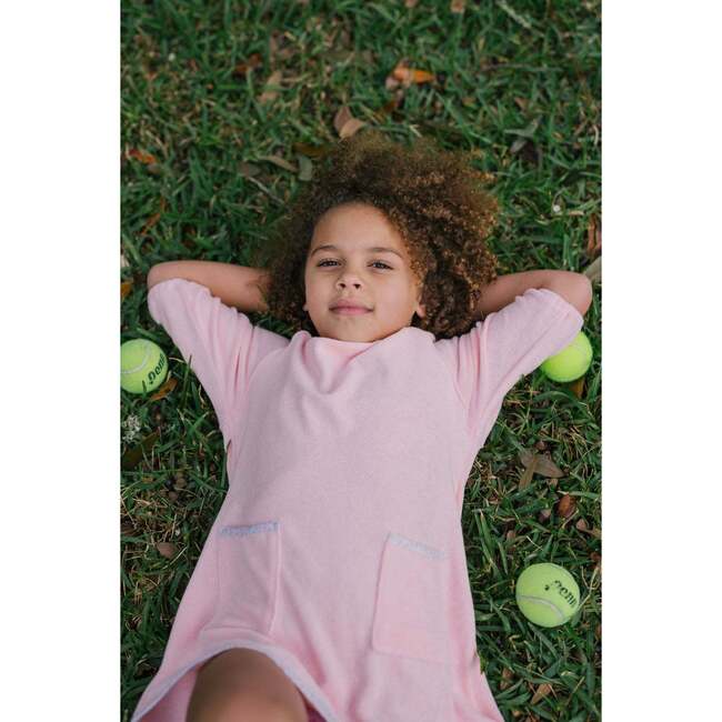 Girls French Terry Dress, Pink - Cover-Ups - 4
