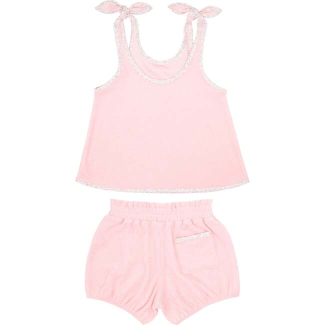 Girls French Terry Bloomer Set, Pink - Bloomers - 3