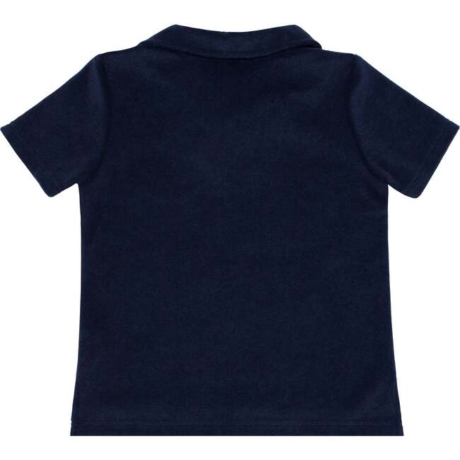 Boys French Terry Polo Shirt, Navy - Polo Shirts - 4