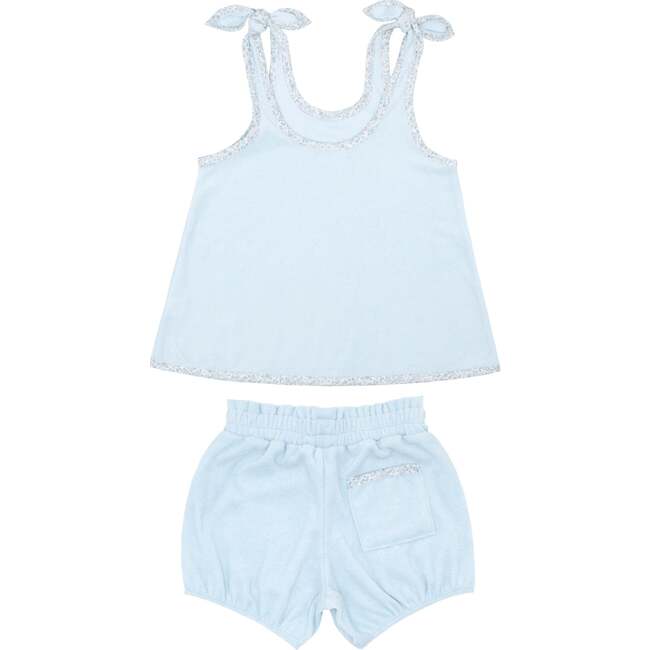 Girls French Terry Bloomer Set, Blue - Bloomers - 5