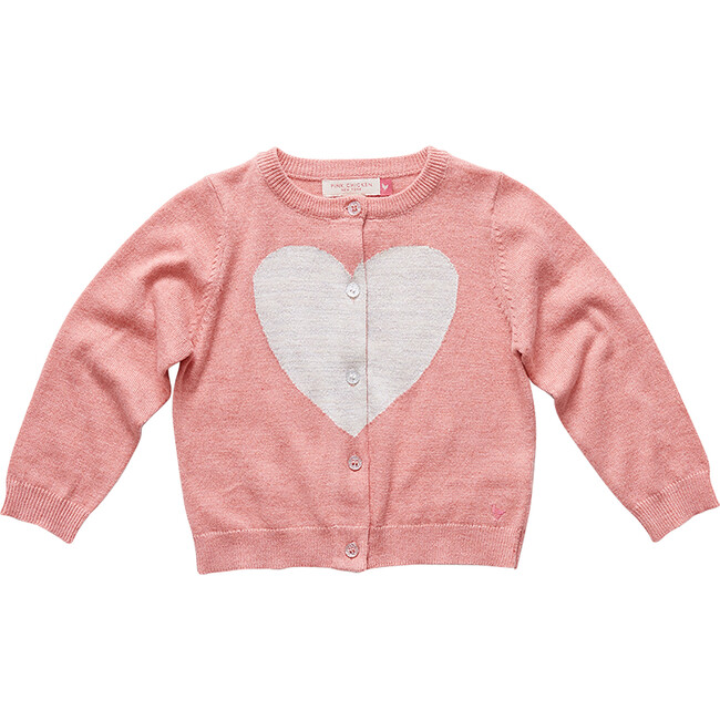 Hannah Heart Sweater, Pale Pink