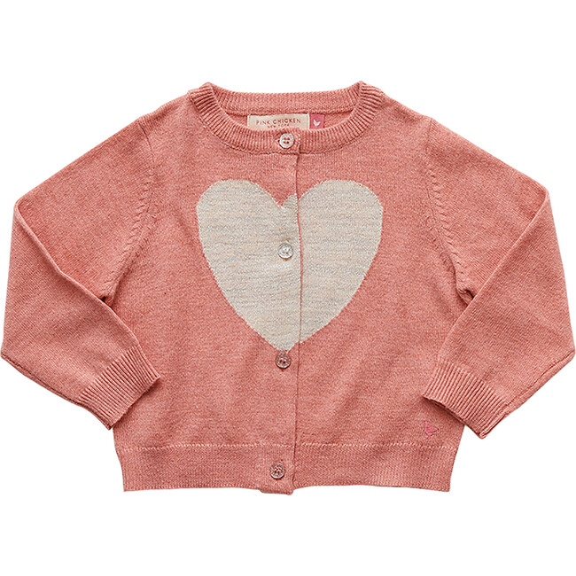 Baby Hannah Heart Sweater, Pale Pink