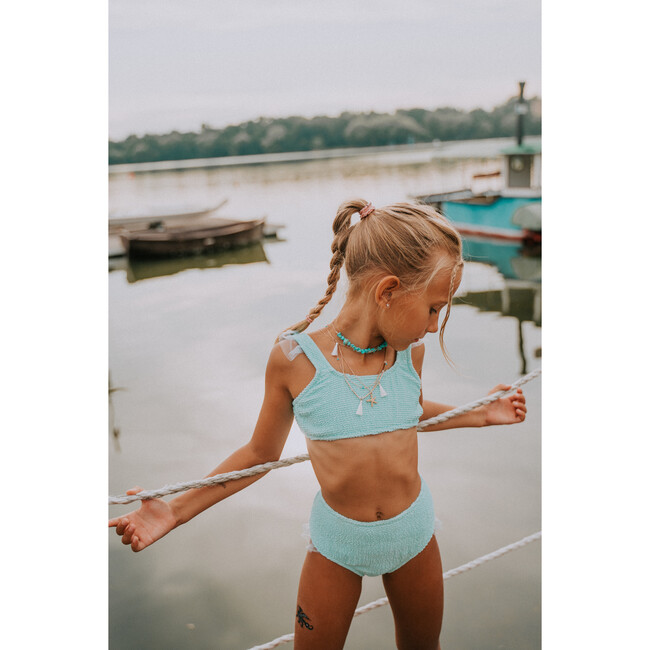Daisy Crinckle Turquoise Bikini With Tulle - Two Pieces - 2