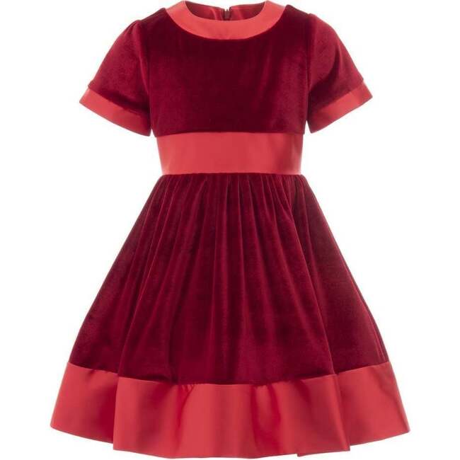 Velvet Satin Dress, Red