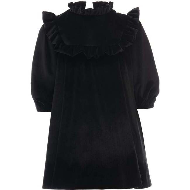 Ruffle Velvet Dress, Black