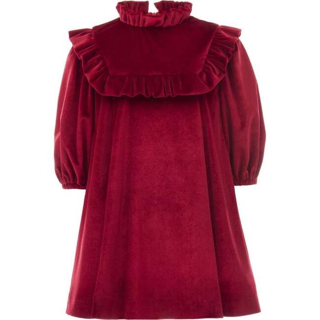 Ruffle Velvet Dress, Red