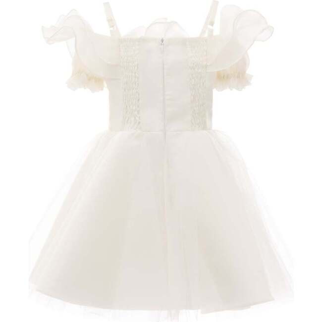 Organza Shoulder Dress, White