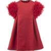 Ruffle Sleeve Dress, Red - Dresses - 1 - thumbnail