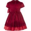 Velvet Bow Jersey Dress, Red - Dresses - 2