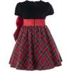 Plaid Bow Dress, Black - Dresses - 2 - thumbnail