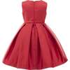 Pleated Satin Dress, Red - Dresses - 2