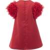 Ruffle Sleeve Dress, Red - Dresses - 2 - thumbnail