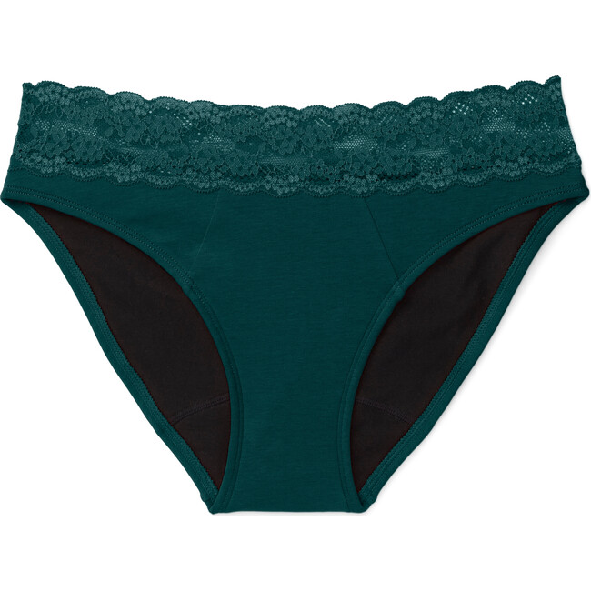 Women's Alice Bikini Period Panty, Dark Green - Period Underwear - 1