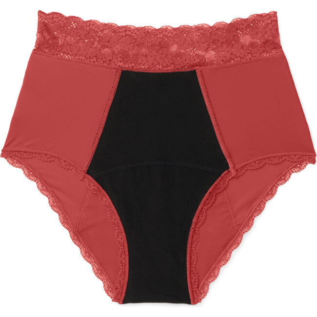 Women's Amelia High Waisted Period Panty, Dark Orange