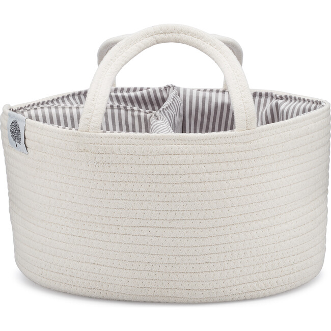 Rope Diaper Caddy, White - Diaperings - 1