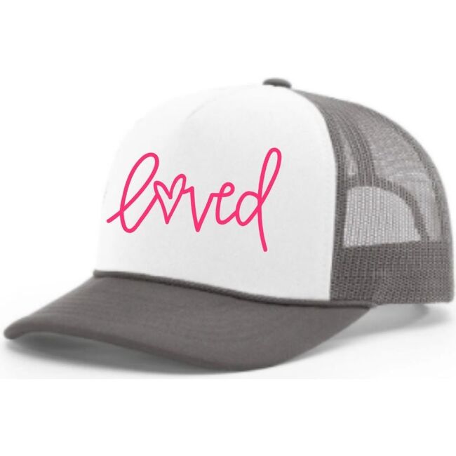 Loved Trucker Hat, Gray/White