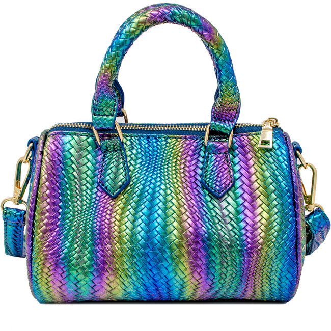 Mermaid Scale Duffle Handbag, Purple - Bags - 1