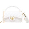 Jelly Quilted Heart Lock Bag w/Coinpurse, White - Bags - 1 - thumbnail