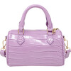 Crocodile Leather Patant Duffle Handbag, Lavender - Bags - 1 - thumbnail