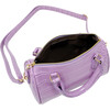 Crocodile Leather Patant Duffle Handbag, Lavender - Bags - 3