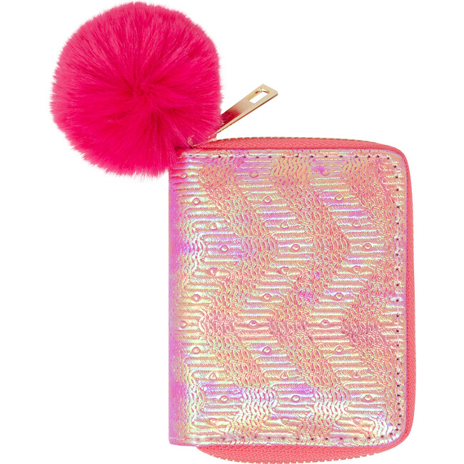 Shiny Wave Wallet, Hot Pink