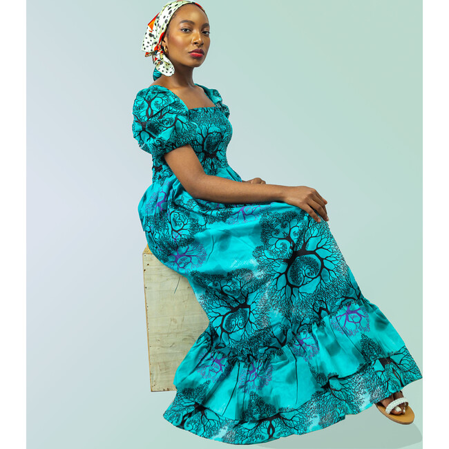 Women's Rachel Dress, Turquoise - Dresses - 4