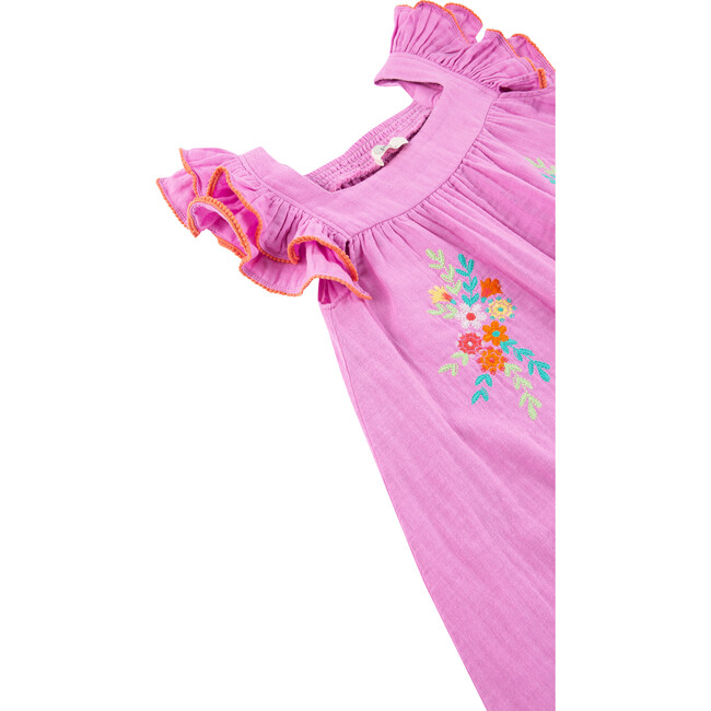 Embroidered Square Neck Dress, Purple - Dresses - 3