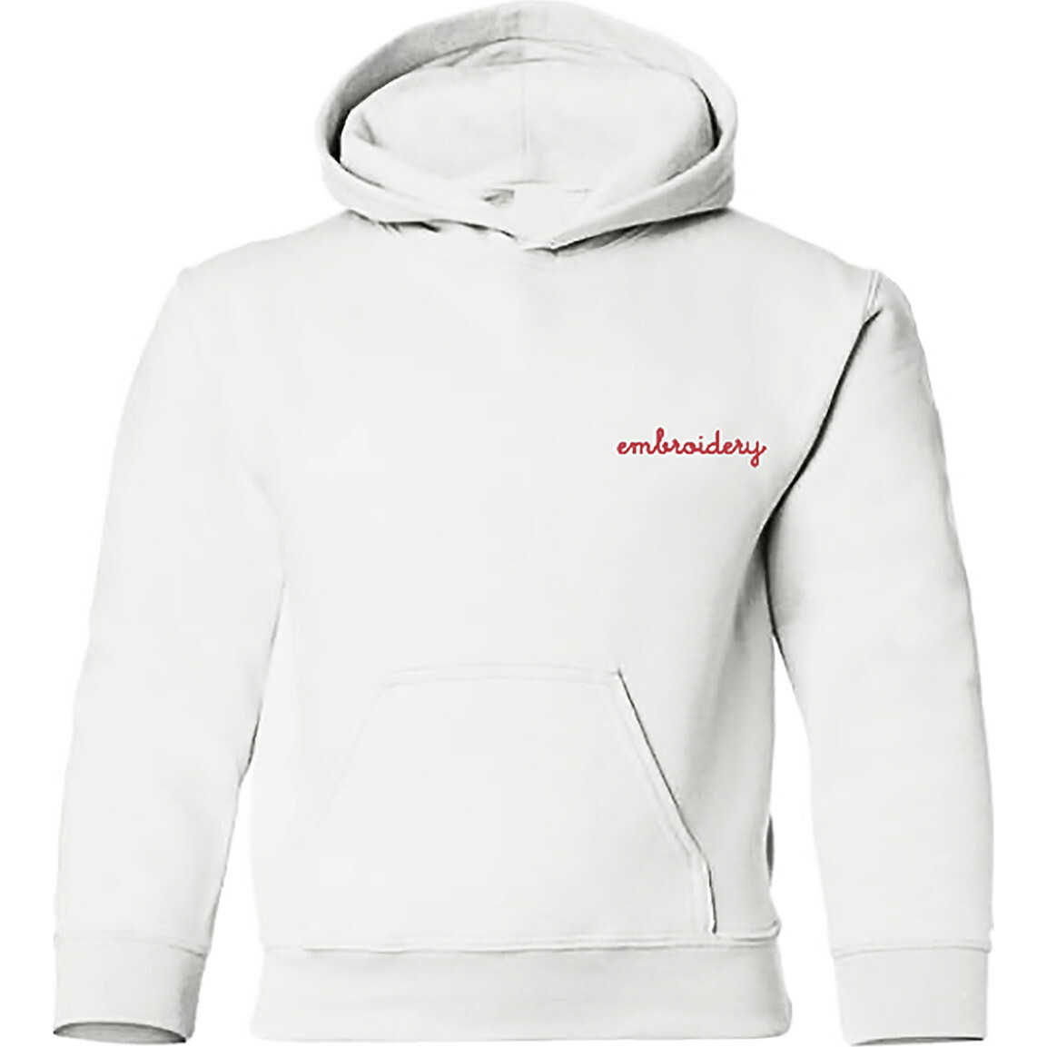 Personalized Small Embroidery Baby Pullover Fleece Hoodie, White - Sweatshirts - 1