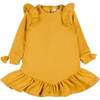 Ruffled Tassle Dress, Yellow - Dresses - 1 - thumbnail