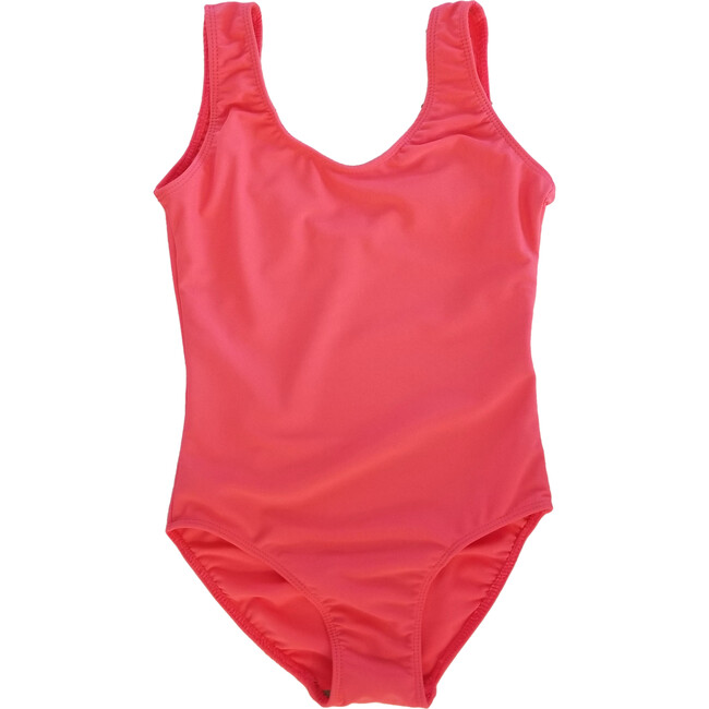 Kids Basic One Piece Bathing Suit Coral