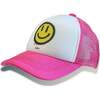 Smiley Face Hat, Hot Pink - Hats - 2 - thumbnail